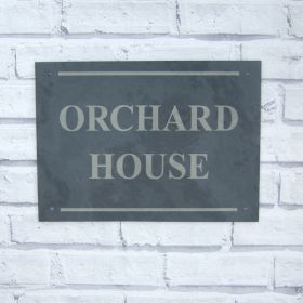 Front Door Plaques Slate with Border