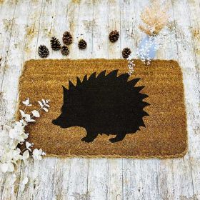 Hedgehog Leaf Double Door Mat Patio Doormat Hedgehog Print Doormat